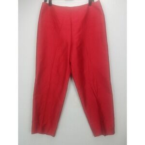 Vintage Inc Silk Capri Pants Womens SZ 14P Tangy Red Retail $79